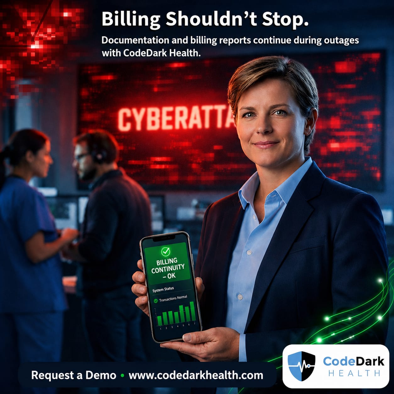 Hospital finance team protecting billing and revenue during system downtime