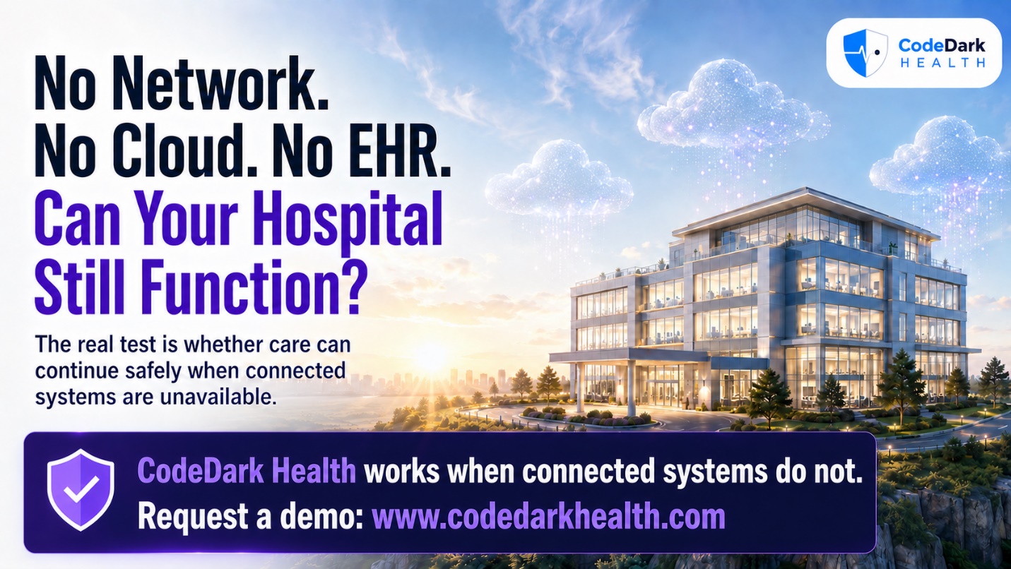 Hospital continuing patient care during a network, cloud, and EHR outage